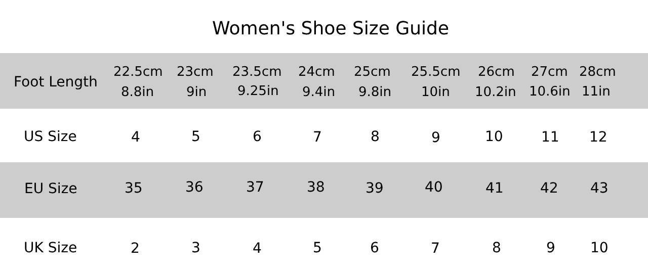 Women's Shoe Size Guide – Empress Australia